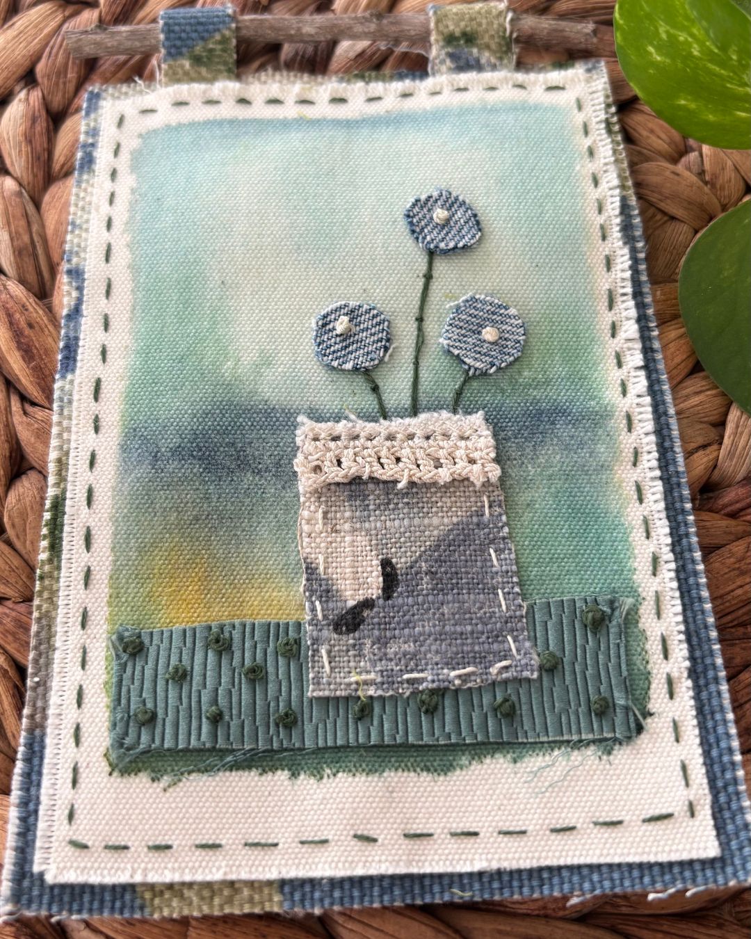 The Slow Stitched Vase ~ Small Textile Wall Hanging: Fri 16 Oct