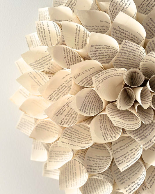 Vintage Book Paper Wreath: Fri 22 May