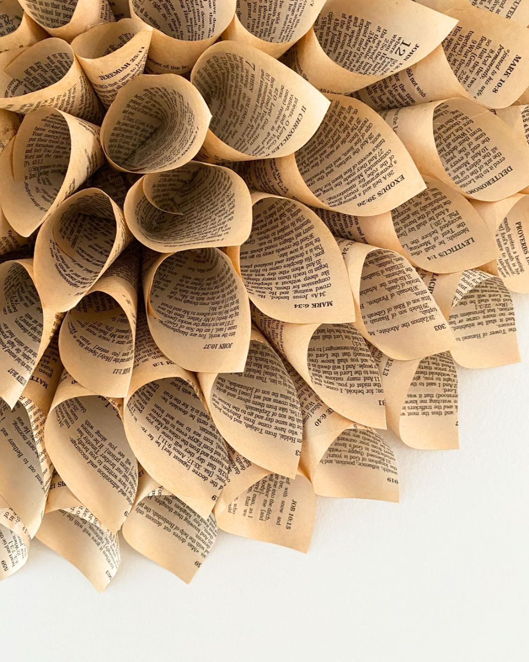 Vintage Book Paper Wreath: Fri 22 May