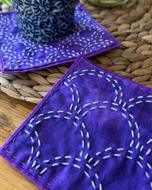 Sashiko Style Slow-Stitched Coasters: Fri 6 Feb