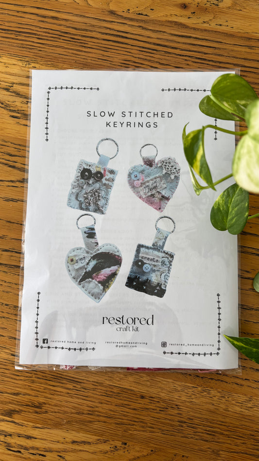 Slow Stitched Keyring Kit ~ Blue, Green, Multi