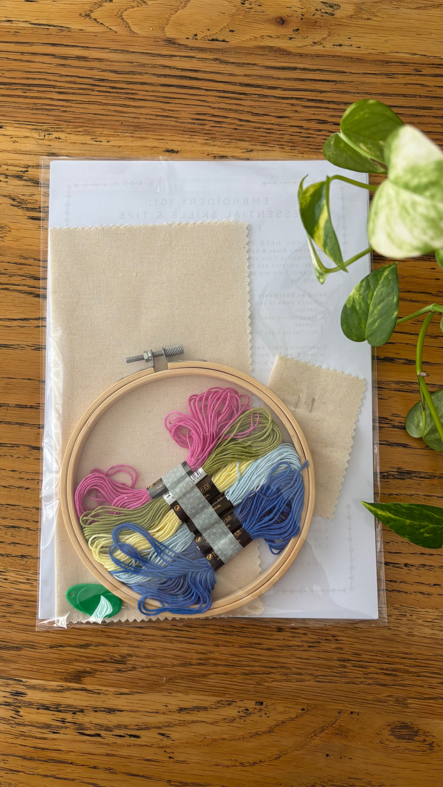 Rainbow Embroidery Sampler ~ Pink, Green, Lemon, Blue