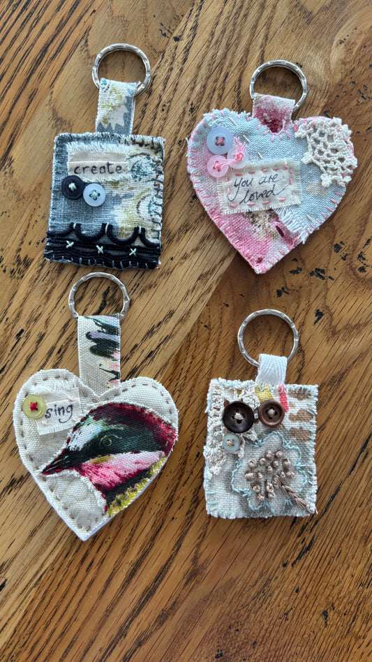 Slow Stitched Keyring Kit ~ Purple, Pink, Multi